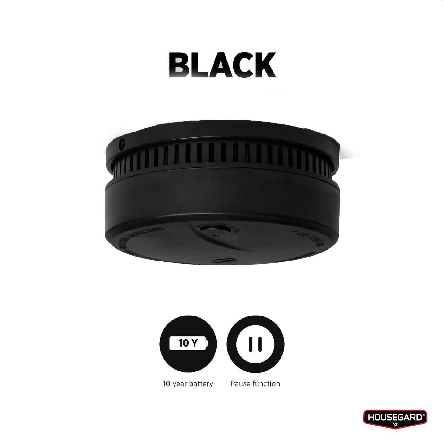 Housegard Optisk Røykvarsler 10 år Black – Svart matt – SA710