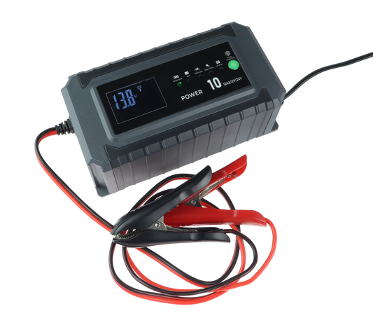 Smart Batterilader 10A - 12v/24v - 6 steg - AGM/GEL/STD