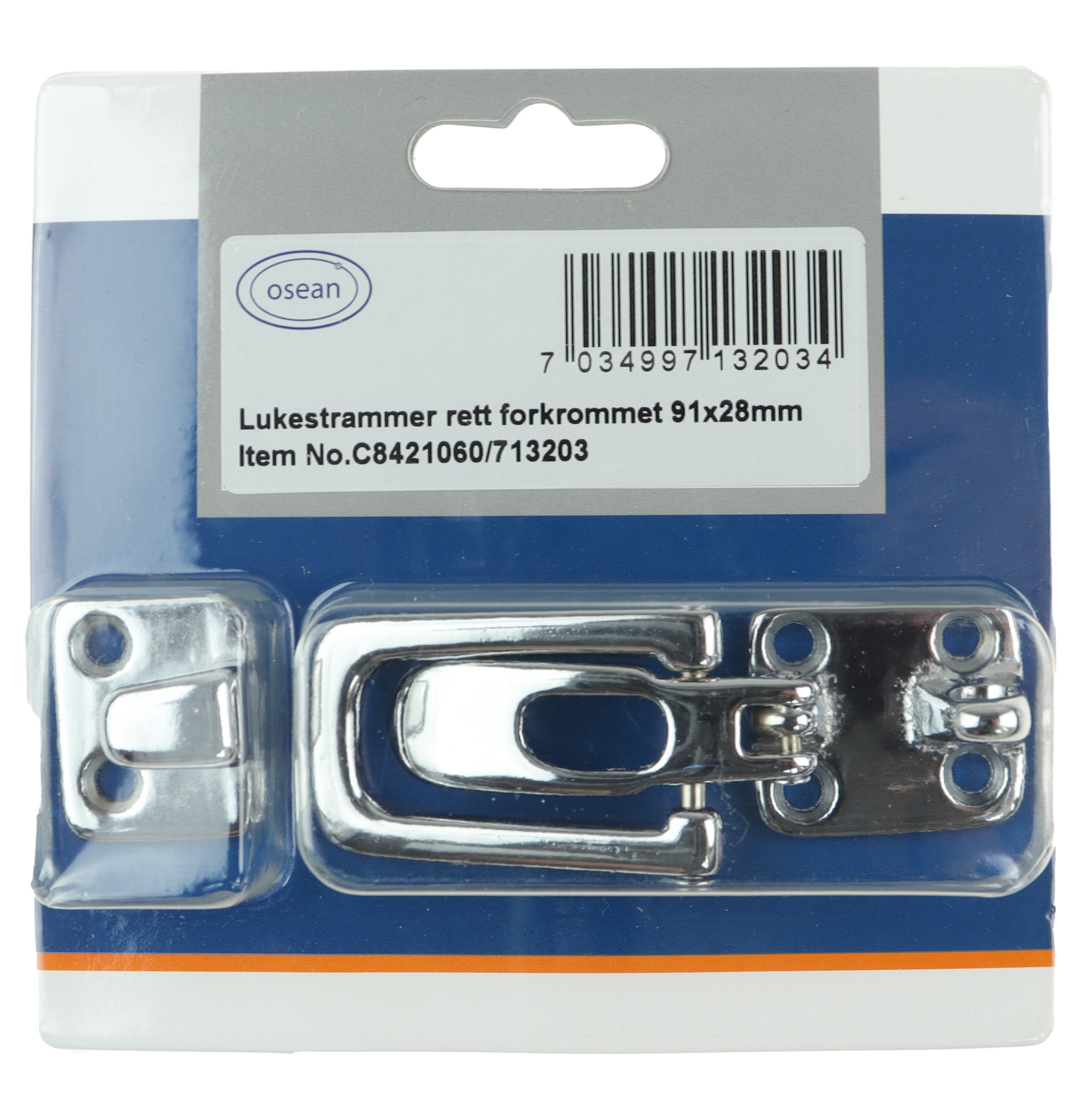 Osean Lukestrammer forkrommet messing - Rett - 91x28mm
