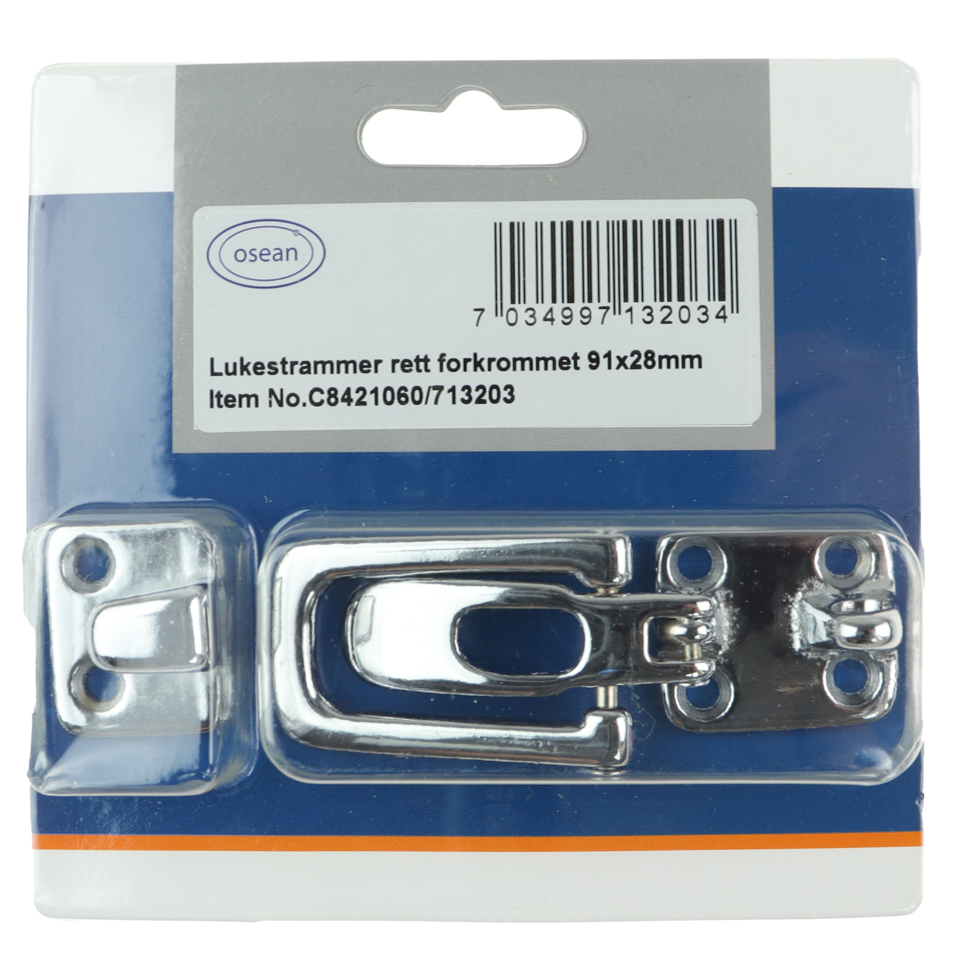 Osean Lukestrammer forkrommet messing - Rett - 91x28mm