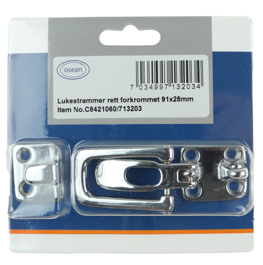 Osean Lukestrammer forkrommet messing - Rett - 91x28mm