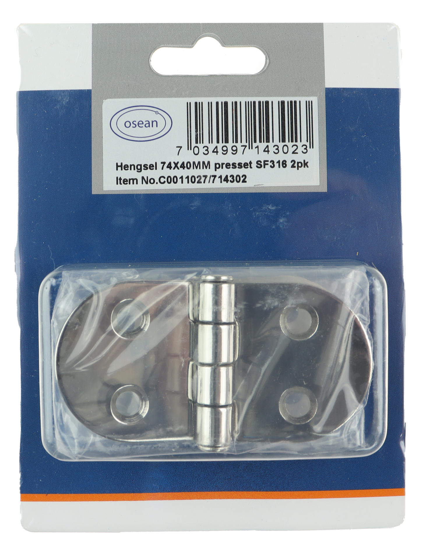 Osean Hengsel syrefast presset - 2pk - AISI316/A4 - 74x40mm