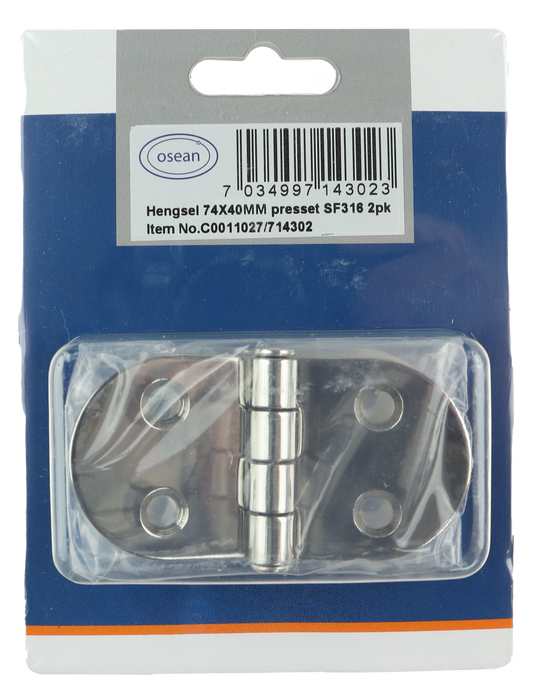 Osean Hengsel syrefast presset - 2pk - AISI316/A4 - 74x40mm