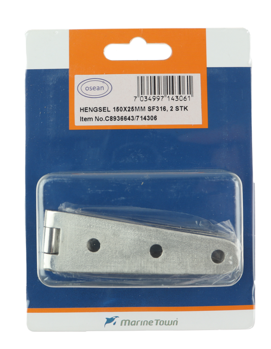 Osean Hengsel syrefast støpt - 2pk - SF316 - 150x25mm