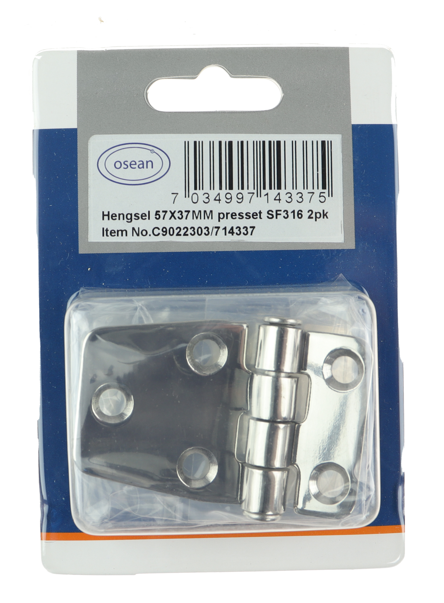 Osean Hengsel syrefast presset - 2pk - AISI316/A4 - 57x37mm