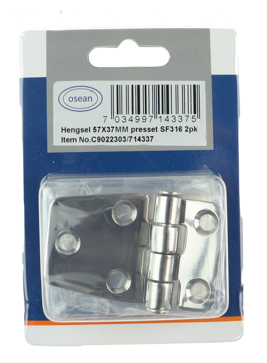Osean Hengsel syrefast presset - 2pk - AISI316/A4 - 57x37mm