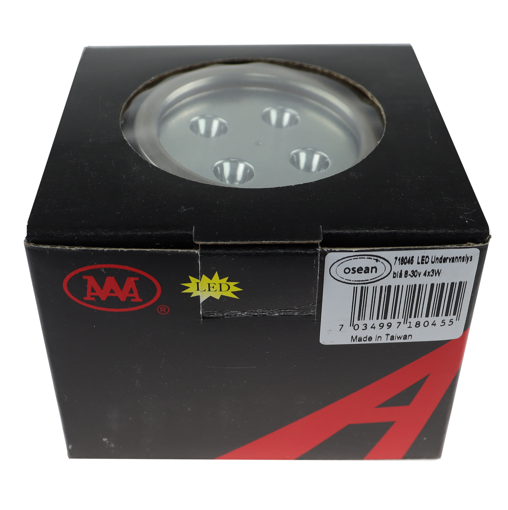 Osean LED Undervannslys – Blå – 8–30V – 4x3W