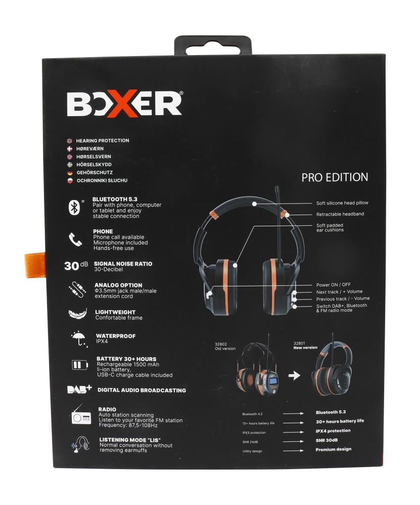 Hørselvern Pro med Bluetooth 5.3 og DAB – 30 dB – 30t brukstid