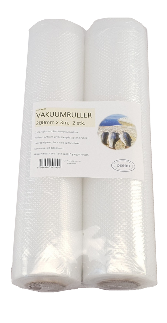 Osean Vakuumpose - Rull - 200mm x 3m - 2 stk