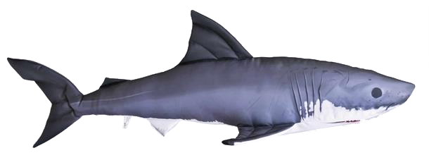 Fiskepute Hvithai 120cm - Naturtro Haipute Gaby Carcharodon carcharias