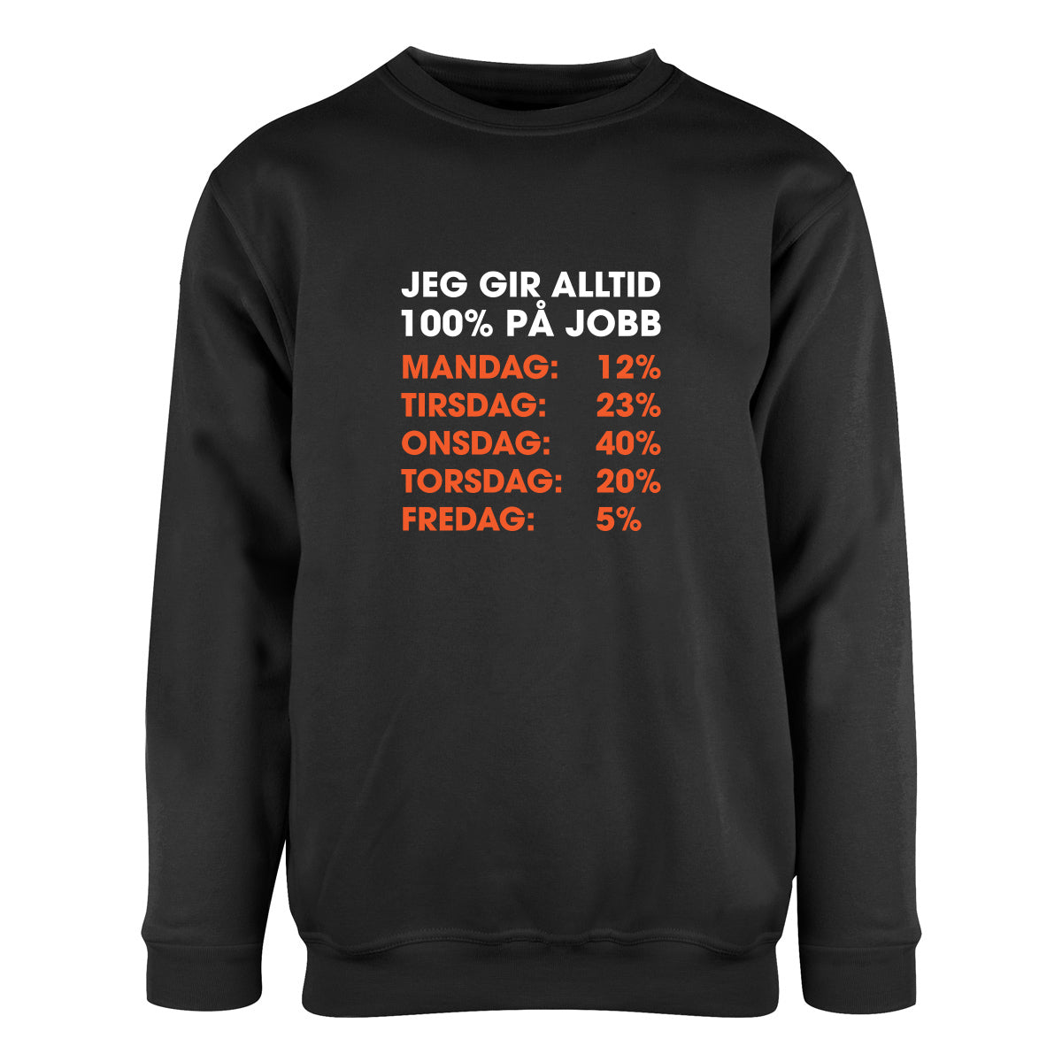 Jeg gir alltid 100% - genser Sort Foran