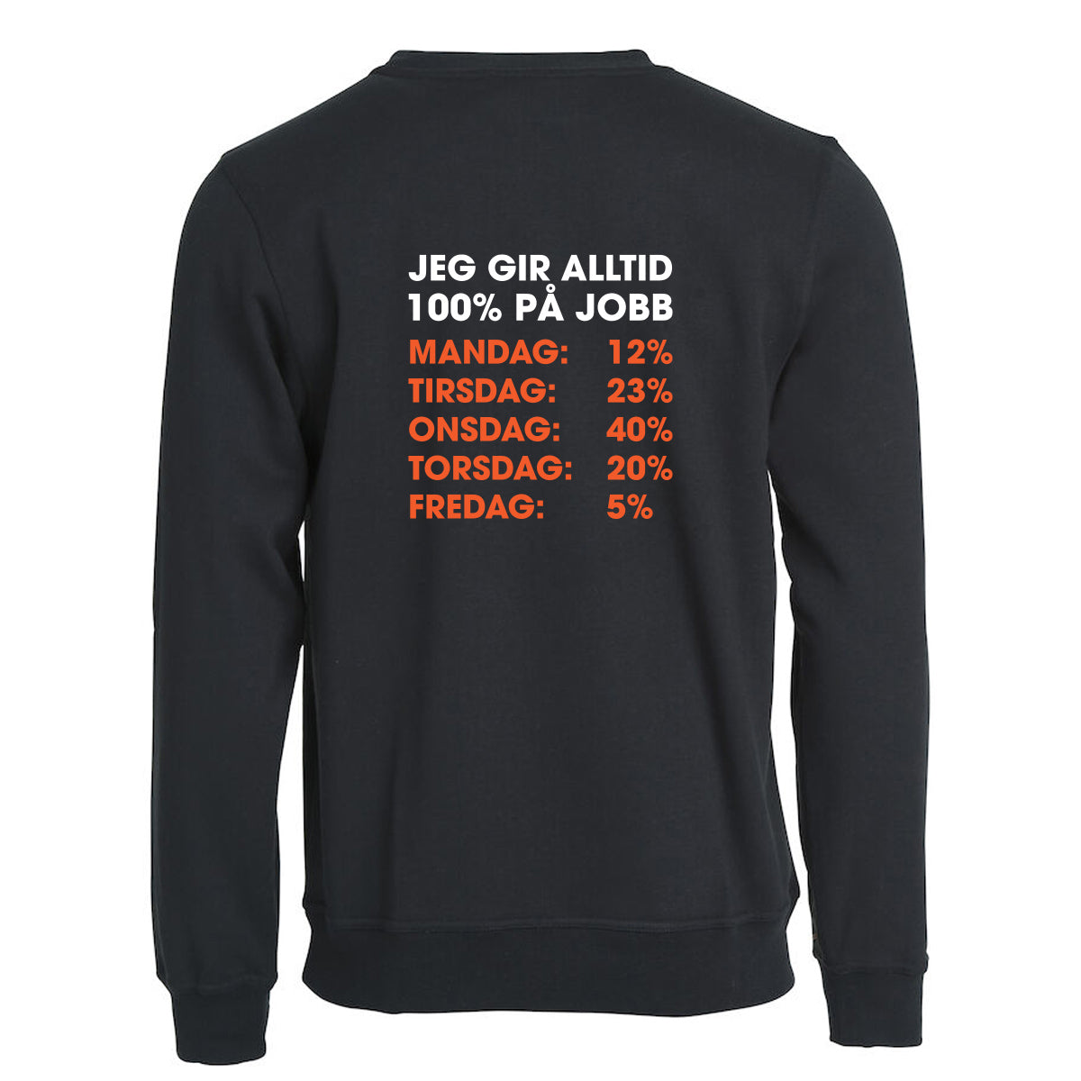 Jeg gir alltid 100% - genser Sort Bak