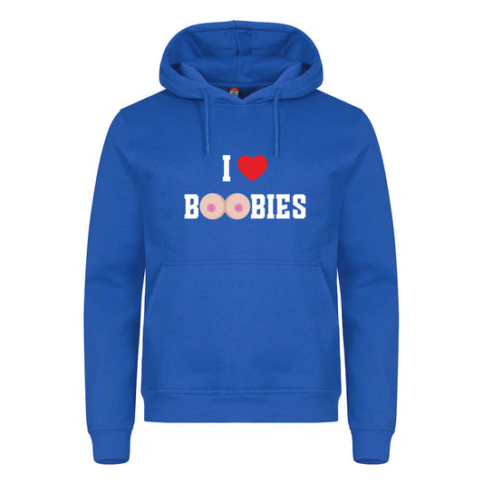 I Love Boobies - hettegenser Blå Foran