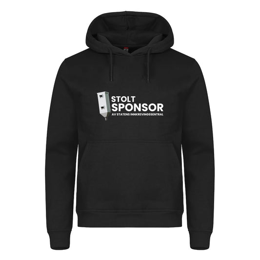 Stolt Sponsor - hettegenser Sort Foran