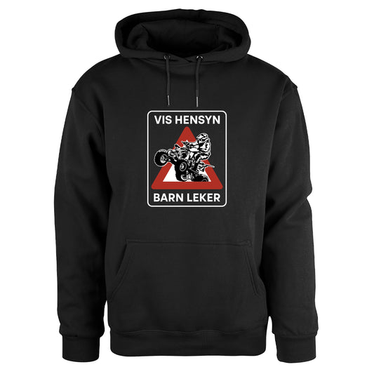 Vis hensyn barn leker (ATV) - Hoodie Sort Foran