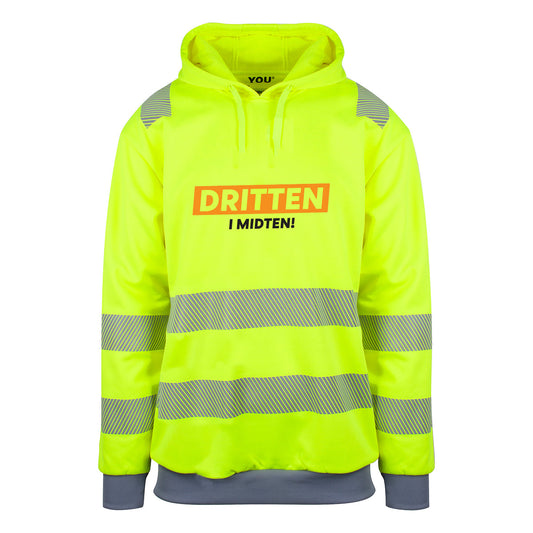 Dritten i midten - Reflexhoodie Foran