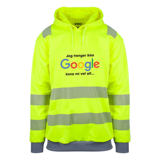 Trenger ikke Google - Reflexhoodie Foran