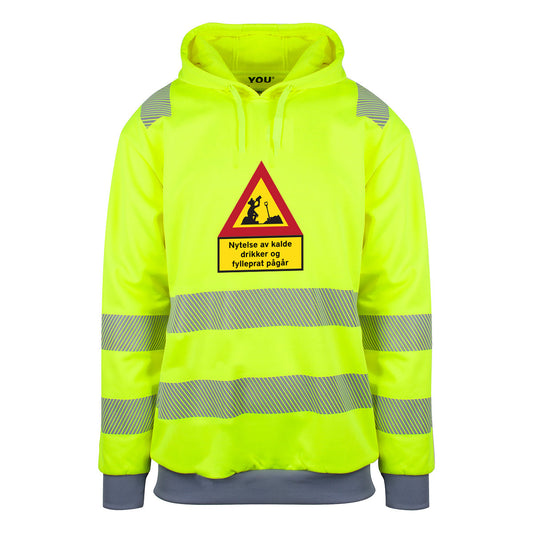 Fylleprat pågår - refleksgenser Safety Gul Foran