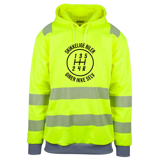 Skikkelige biler - reflekshoodie Safety Gul Foran