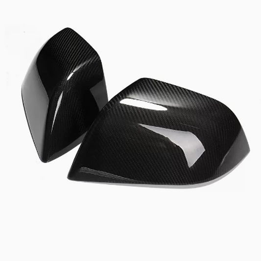 Ekte karbonfiber - Deksel til speilhus for Model 3 (2018-08.2023) Glossy Carbon Fiber