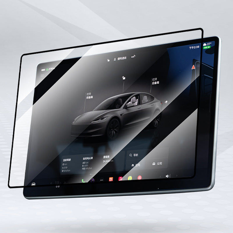 Skjermbeskytter m/monteringsbrakett 2 stk for Model 3 2024+/Model Y 2025 med 15,4" skjerm Blank