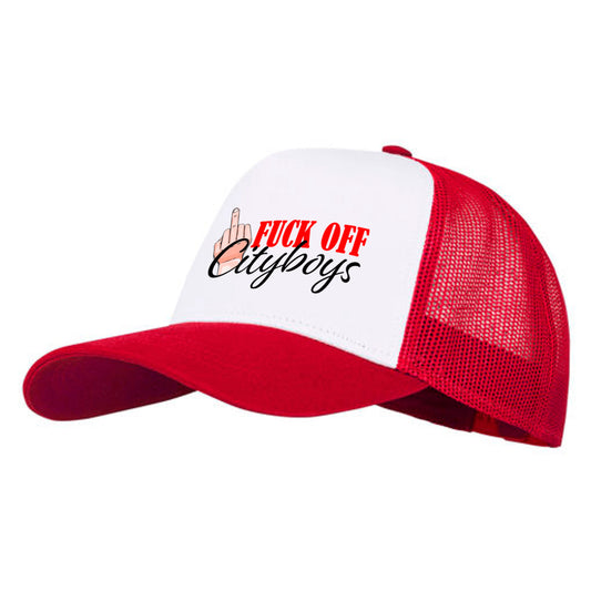 Fuck off Cityboys - TruckerCaps Rød Hvit