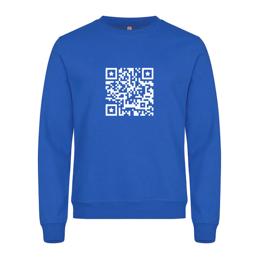 QR-kødden - Genser Blå Foran