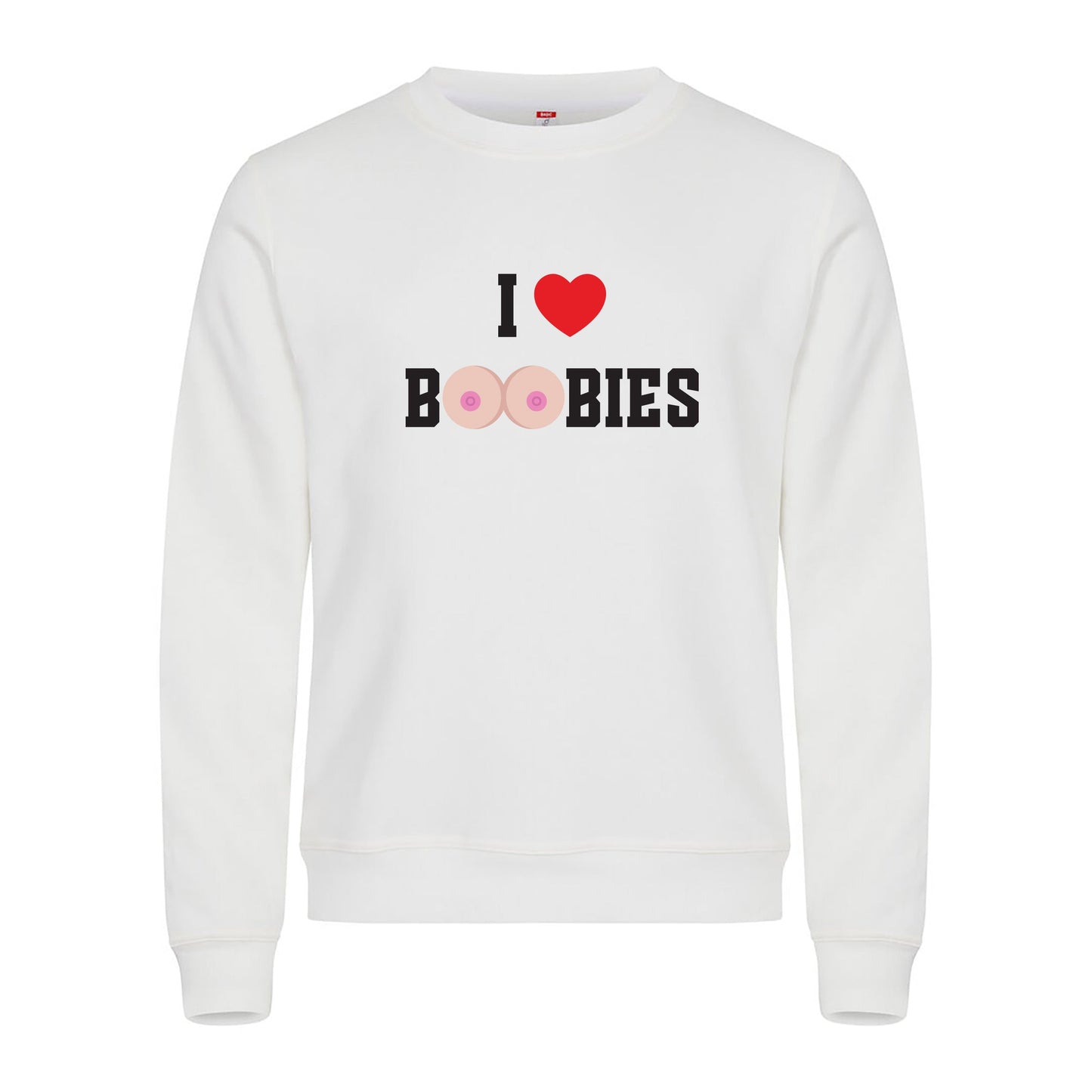 I Love Boobies - Genser Hvit Foran