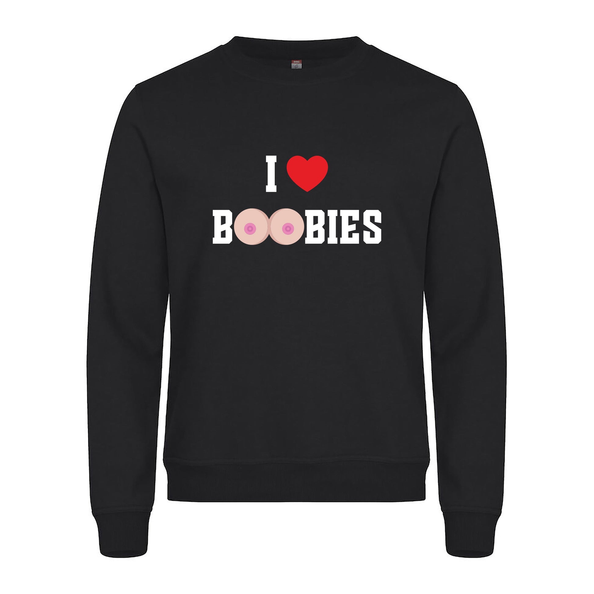 I Love Boobies - Genser Sort Foran