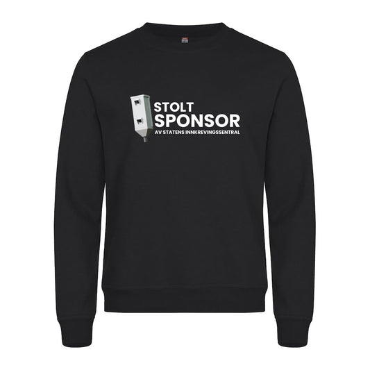 Stolt Sponsor - Genser Sort Foran