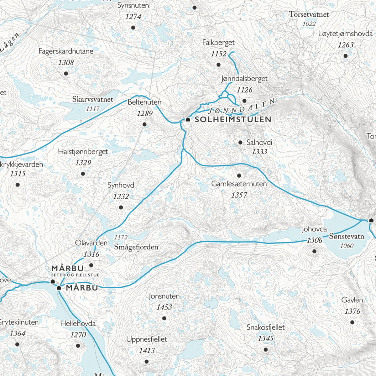 Skikart Hardangervidda