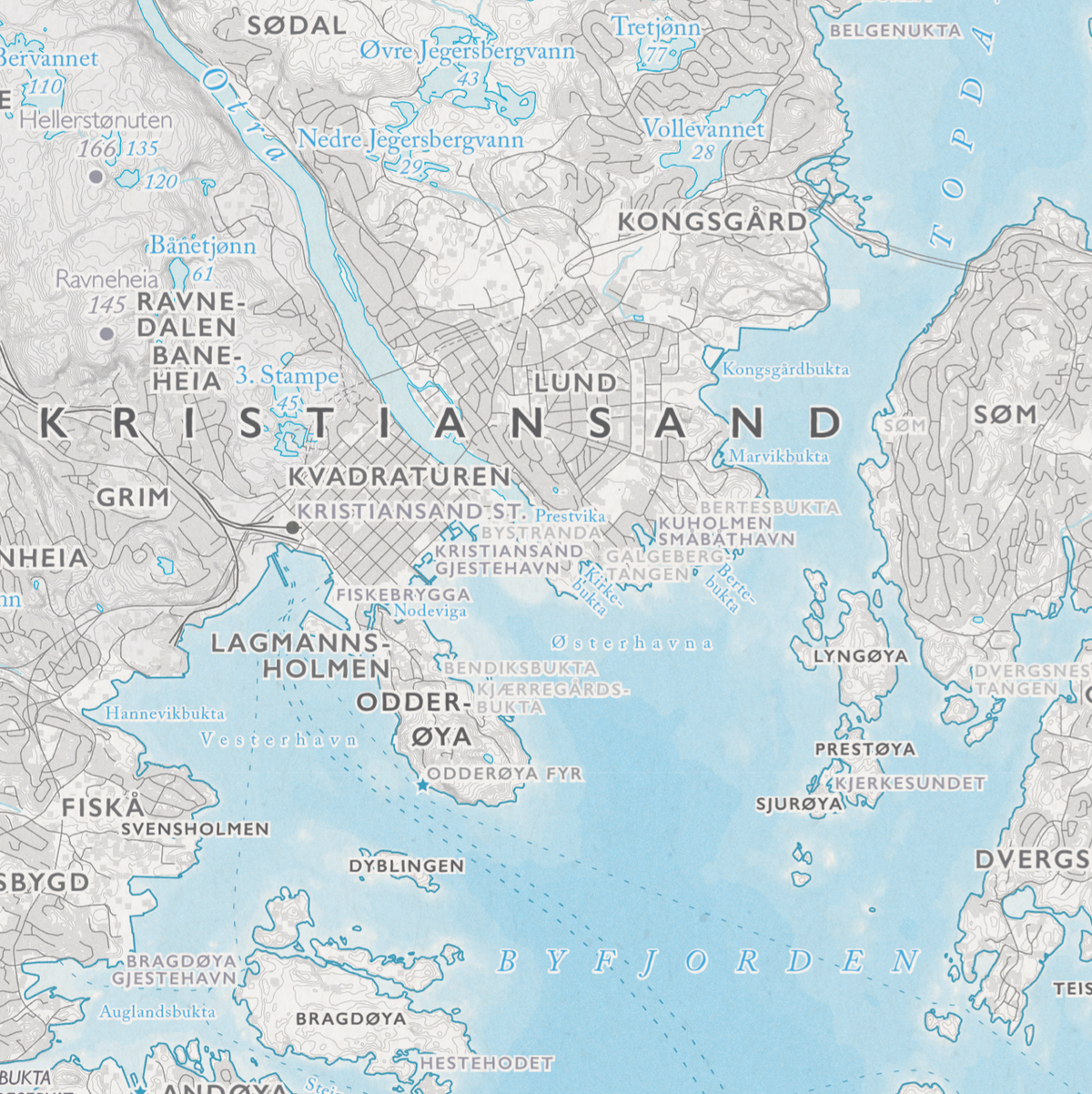 Skjærgårdskart Kristiansand