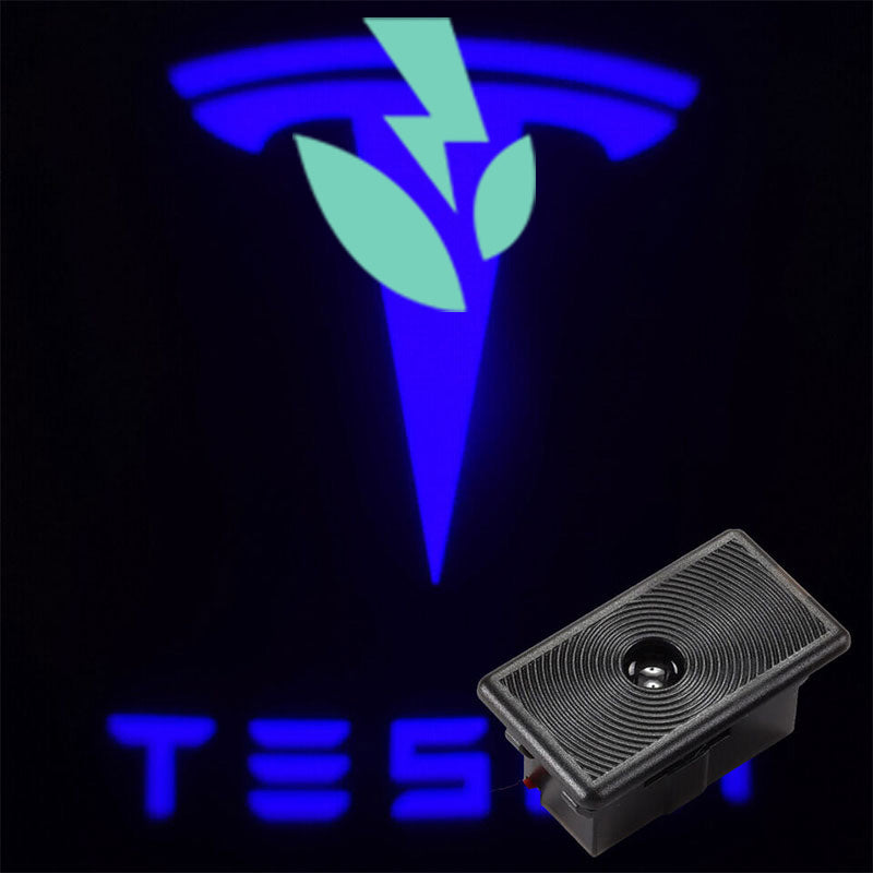 Dørlys med logo 2 stk Blå