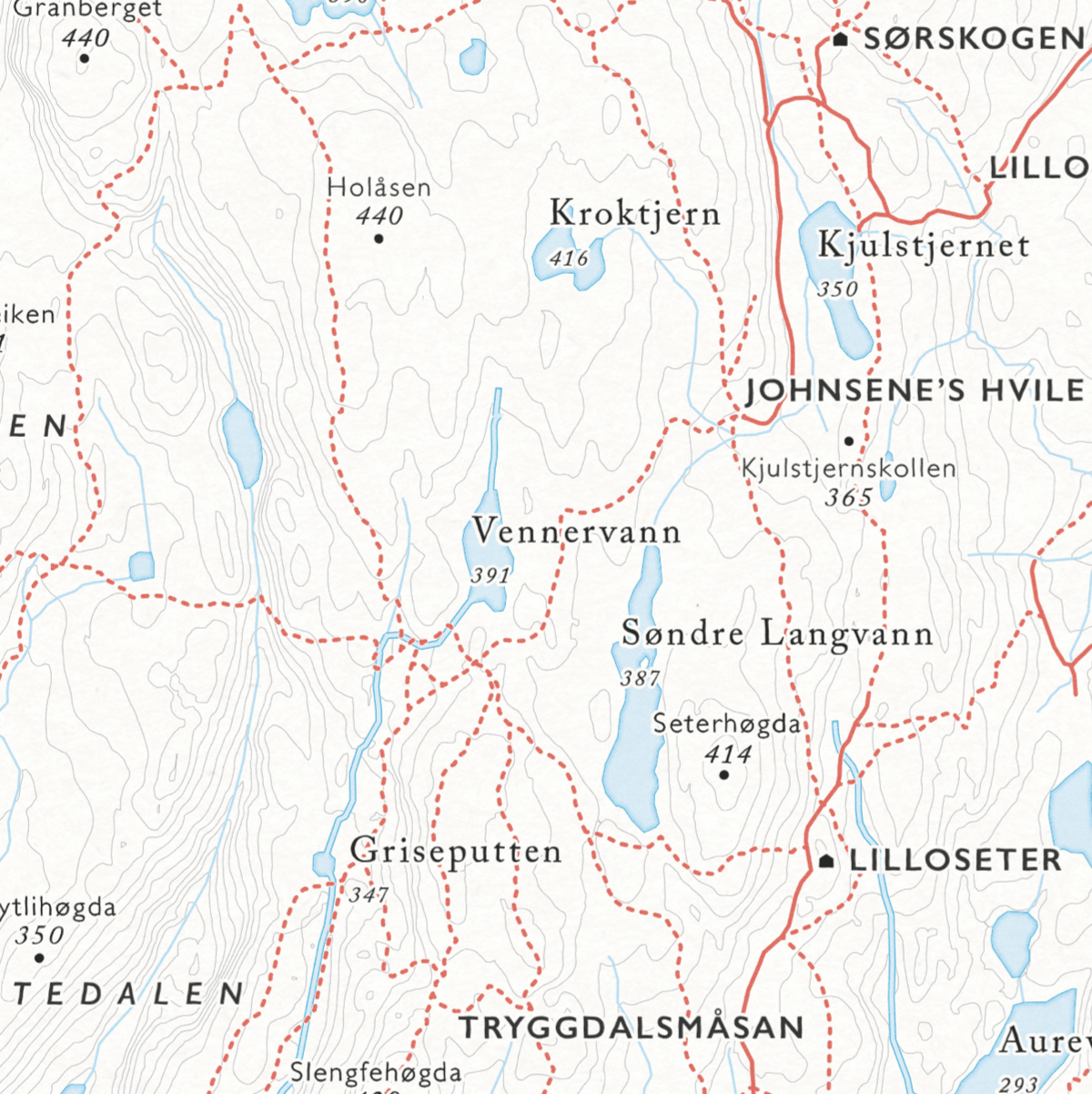 Sykkelkart Lillomarka