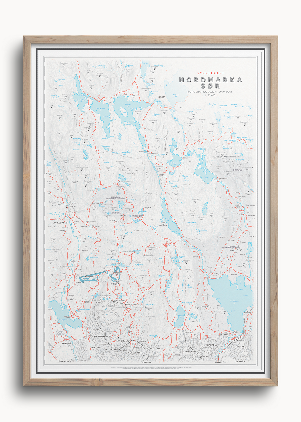 Sykkelkart Oslo Nordmarka Sør