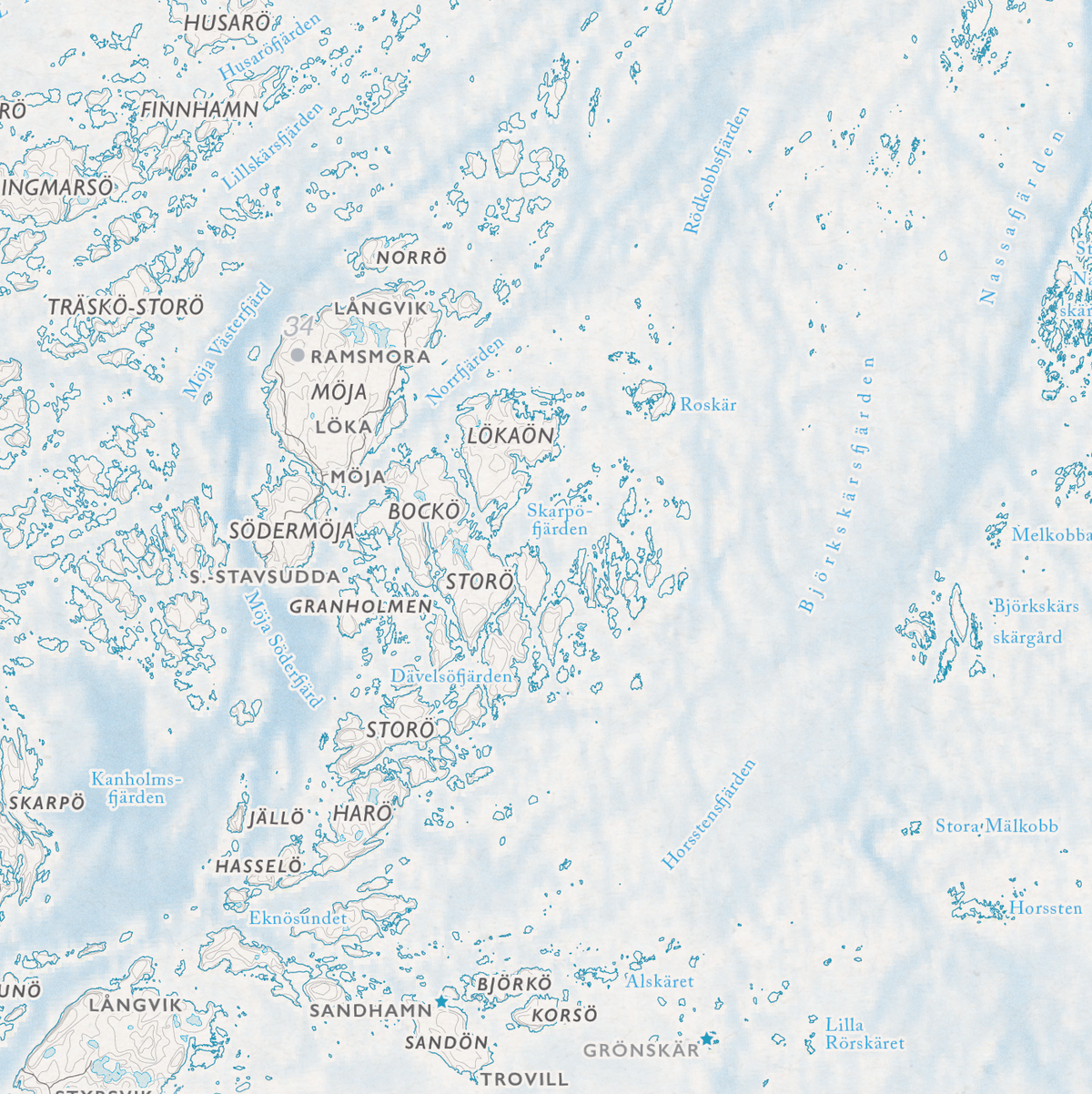 Skjærgårdskart Roslagen
