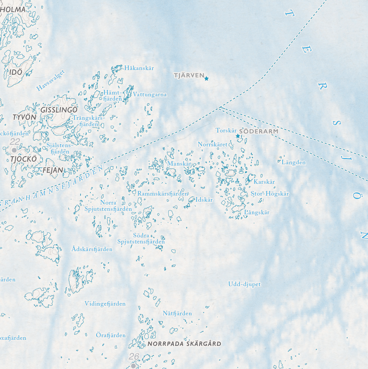 Skjærgårdskart Roslagen