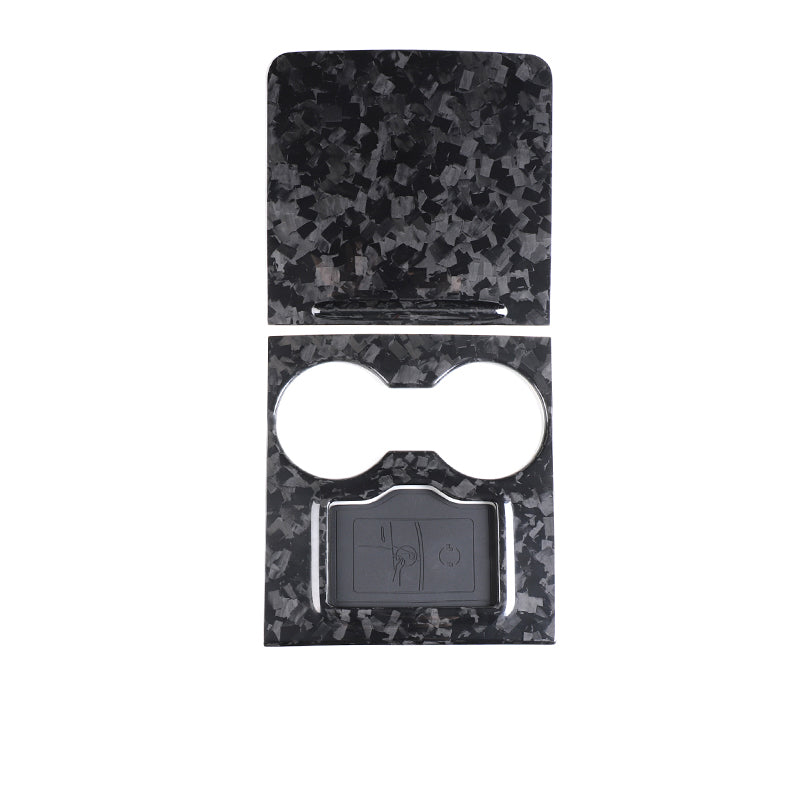 Ekte karbonfiber - Deksler til midtkonsoll for Model 3 2020-2023/Model Y 2021-2024 Forged Carbon Fiber