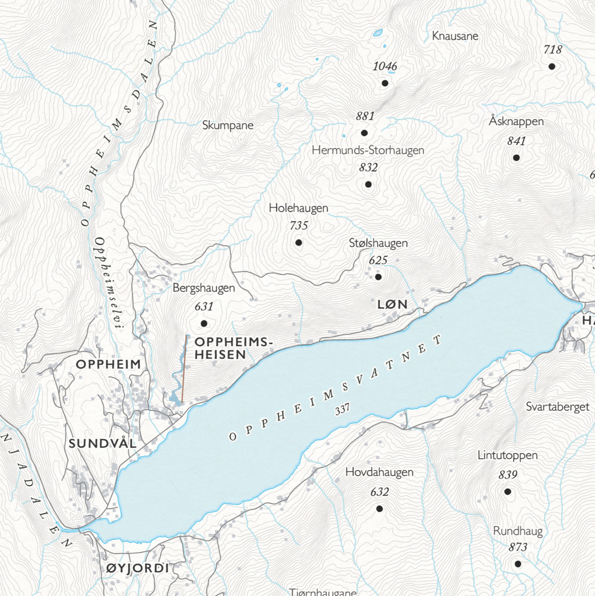 Skikart Myrkdalen