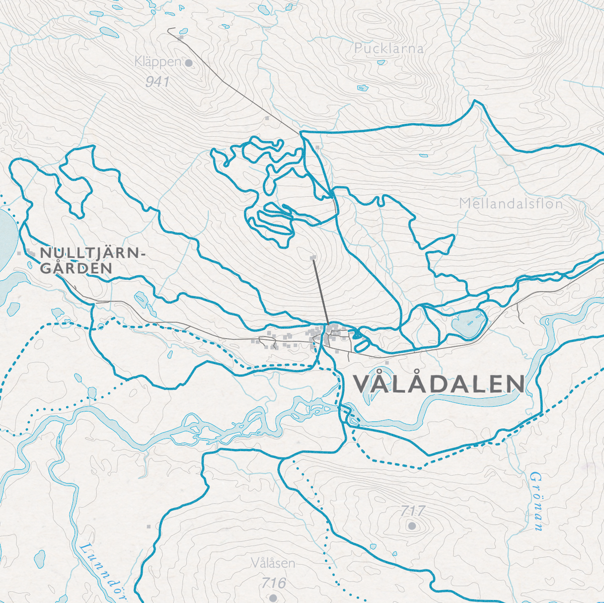 Skikart Södra Årefjällen