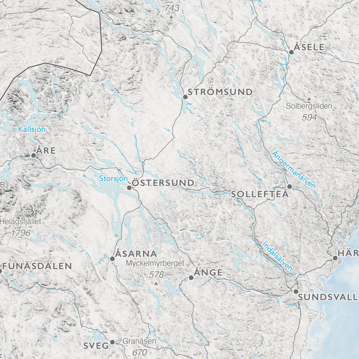 Kart over Sverige