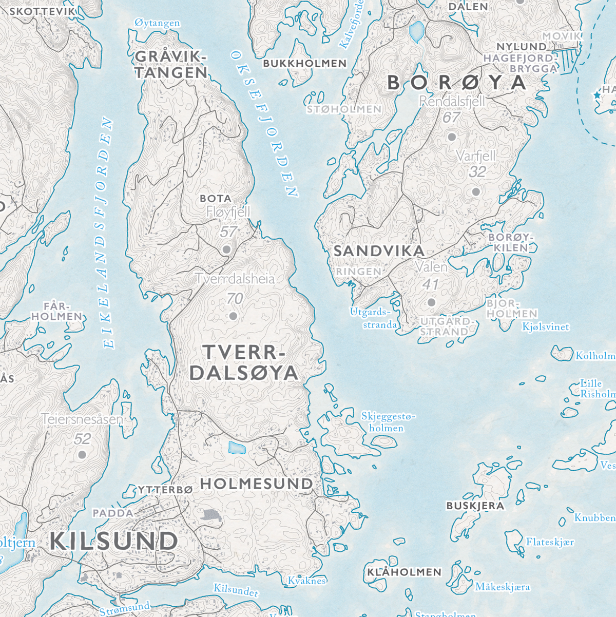 Skjærgårdskart Tvedestrand