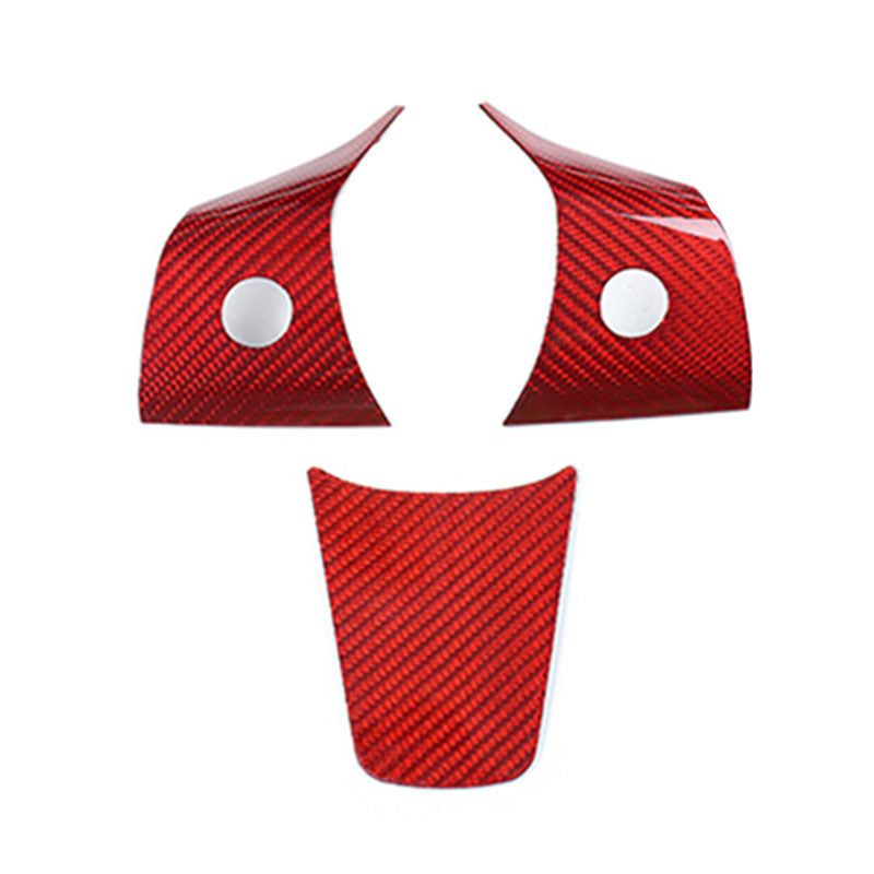 Ekte karbonfiber - Deksler til ratt for Model 3 2020-2023/Model Y 2021-2024 Red Carbon Fiber