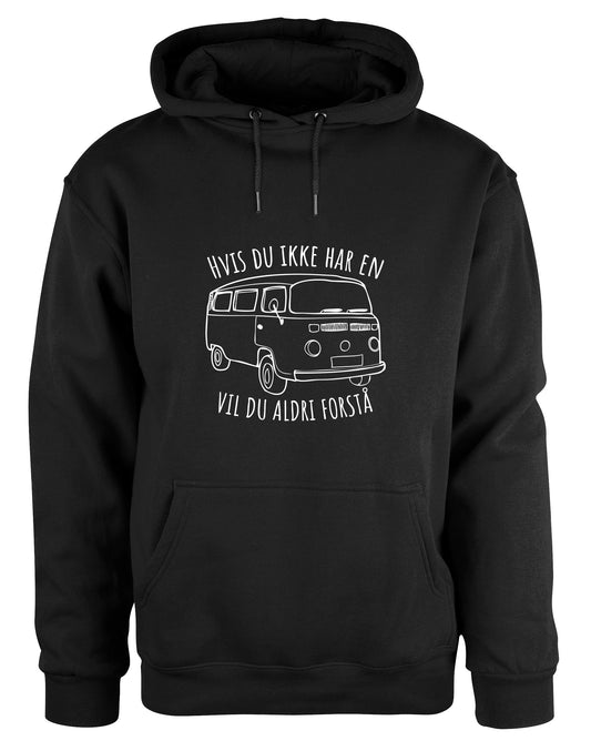 VW Buss - hoodie Sort Foran