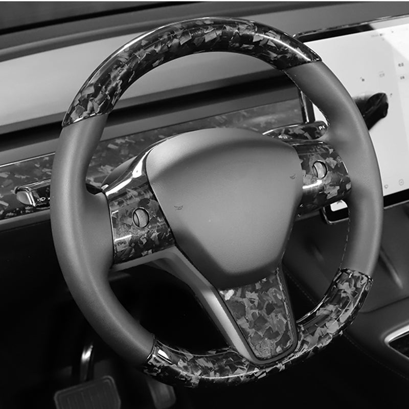 Ekte karbonfiber - Toppcap til ratt for Model 3 2020-2023/Model Y 2021-2024