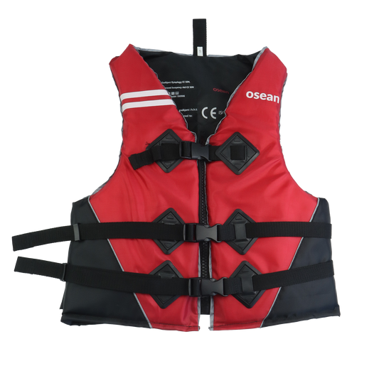 Osean Sport Reflex Flytevest 50N - Rød/Svart - Str. S-XXL S 30 - 50 kg