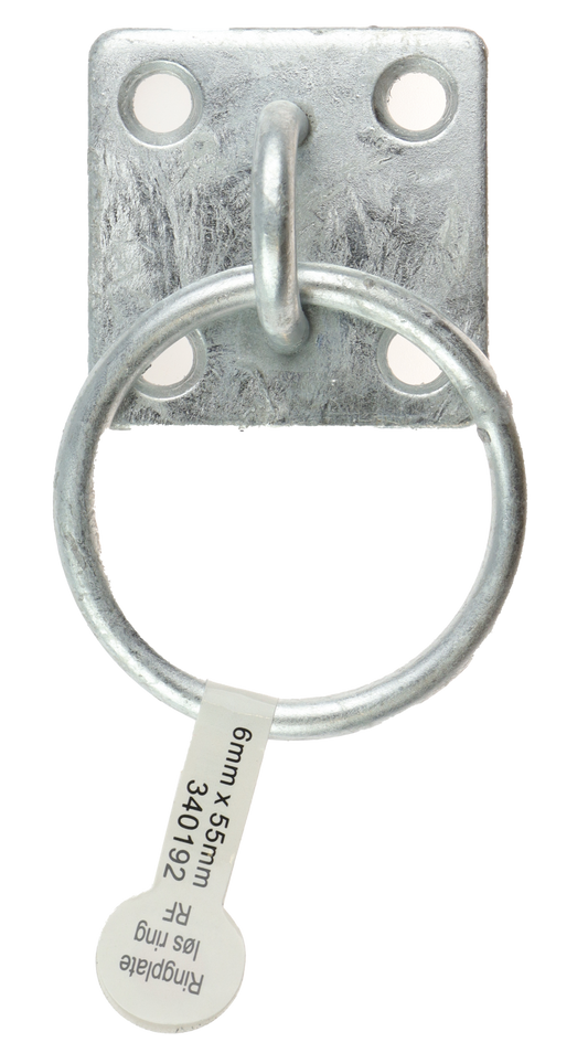 CAL Ringplate med løs ring - Varmgalvanisert - 55x55mm